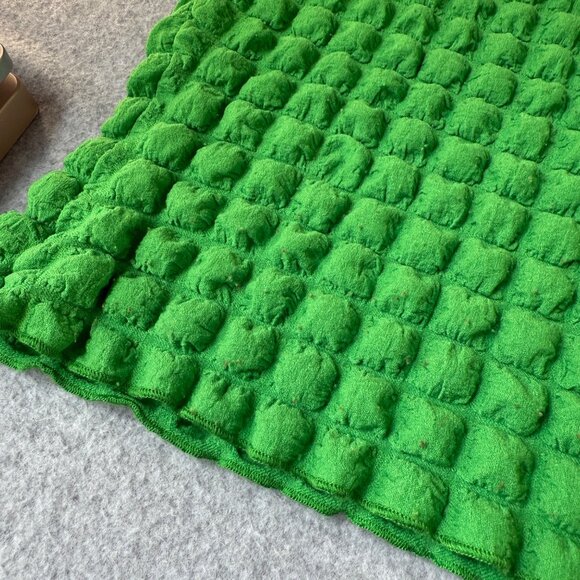 Eri + Ali Textured Square Bright Green Top Puff Sleeves Blouse Womens Size 3X - Picture 10 of 14